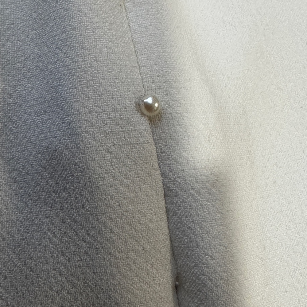 NWT Pearl By Lela Rose Women’s Cream Wide Leg Pants with Contrast Zipper Pleat - Picture 8 of 8
